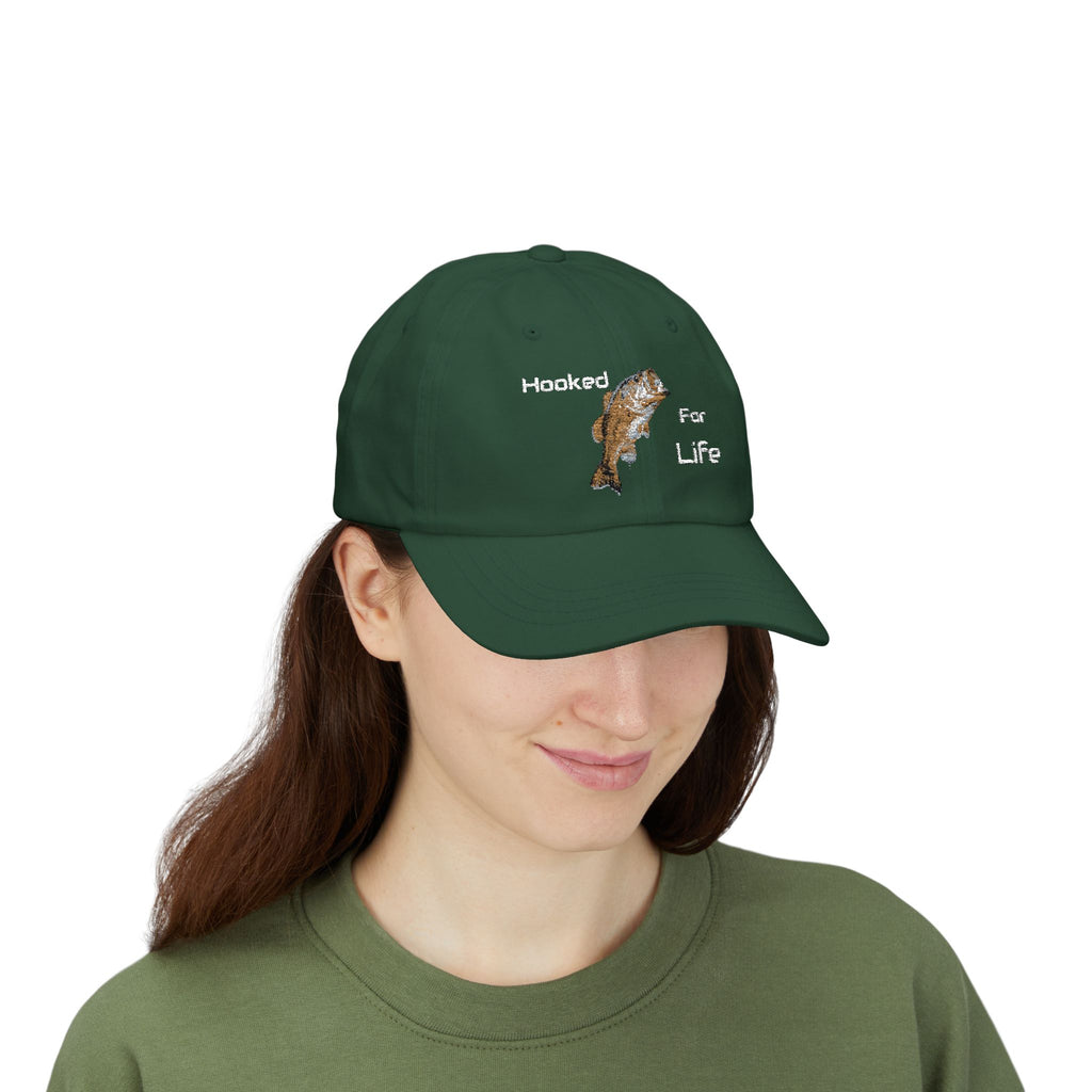 Hooked For Life Fishing Dad Cap | Baseball Hat