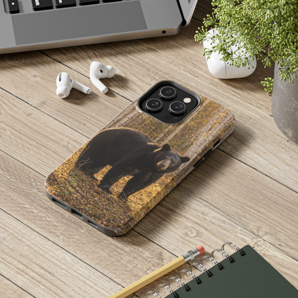 Black Bear Forest Phone Case | Tough Phone Case