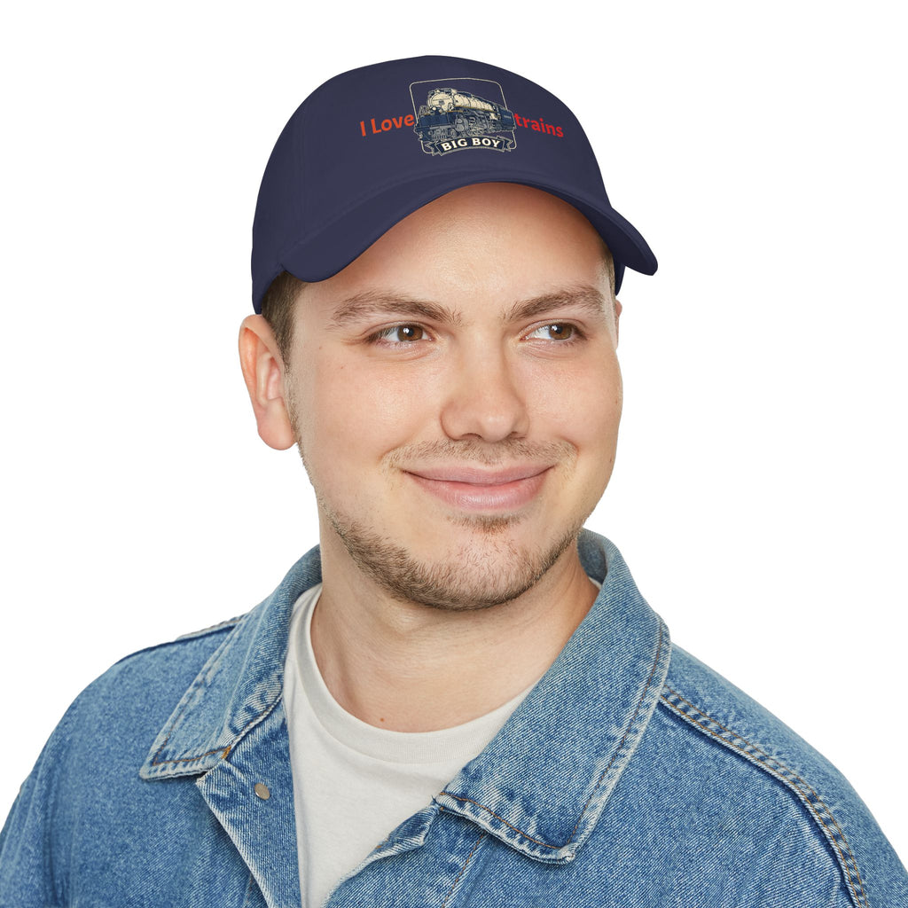I Love Trains Big Boy Locomotive Low Profile Baseball Cap