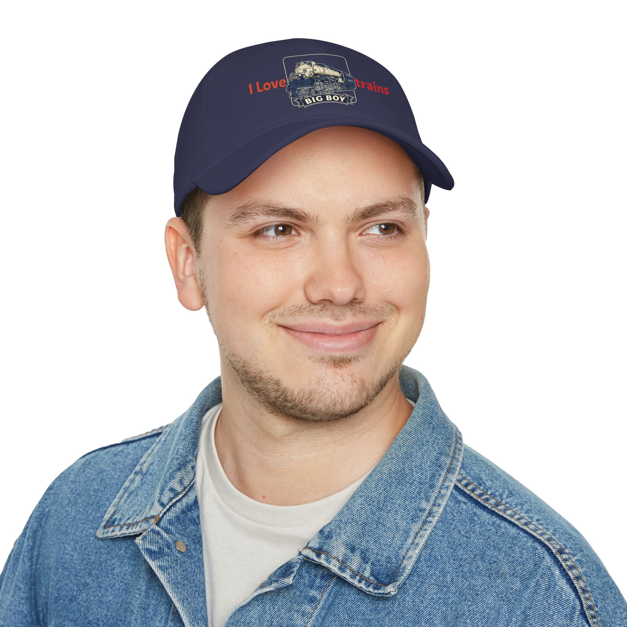 I Love Trains Big Boy Locomotive Low Profile Baseball Cap