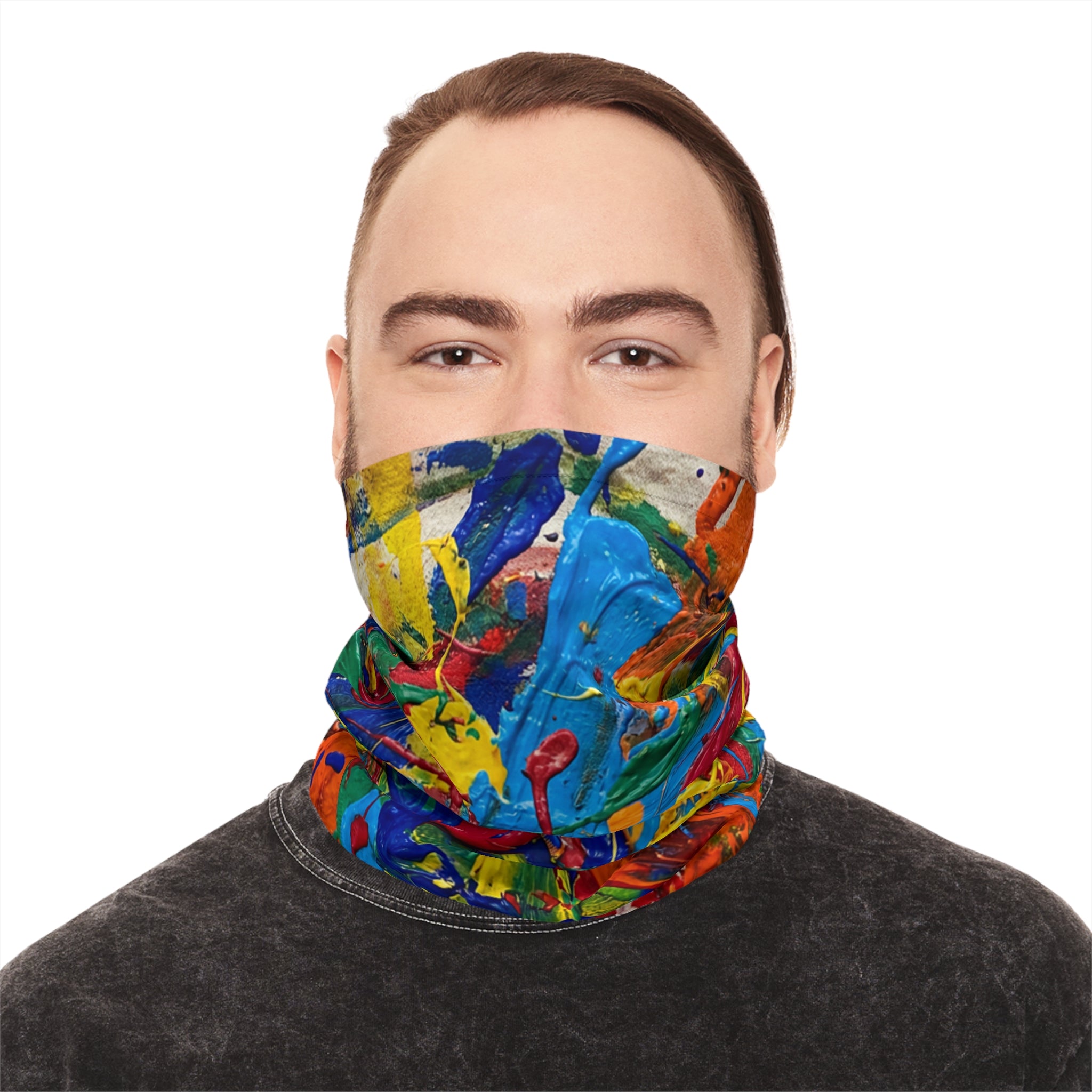 Abstract Color Splash Neck Gaiter | Paint Splatter Art