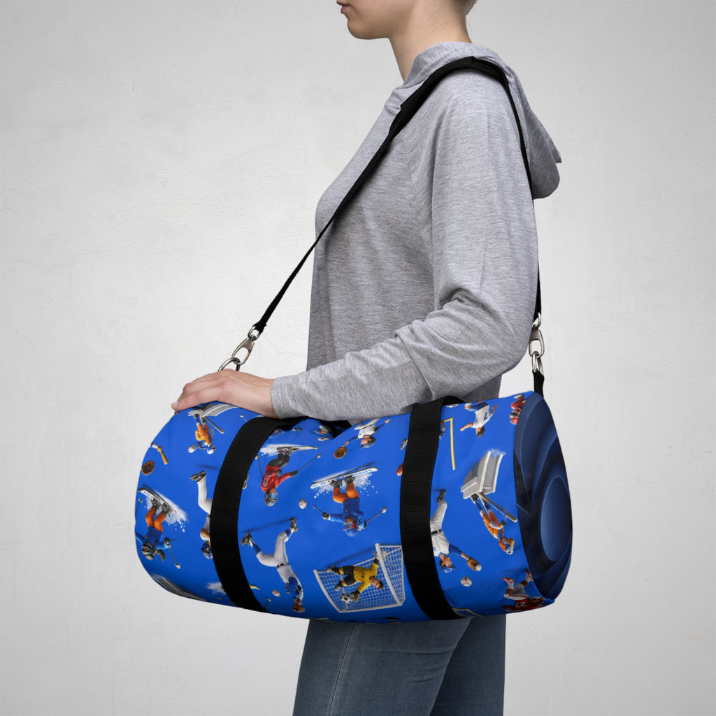 Football Players Pattern Duffel Bag — Sport Travel Gym Bag for Fans & Athletes