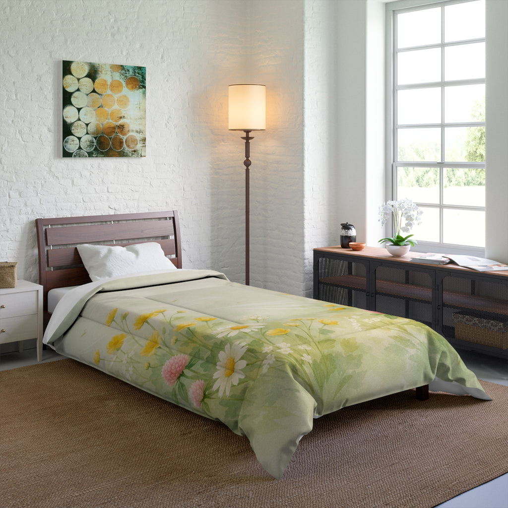 Wildflower Meadow Comforter | Daisies Clover Floral Bedding
