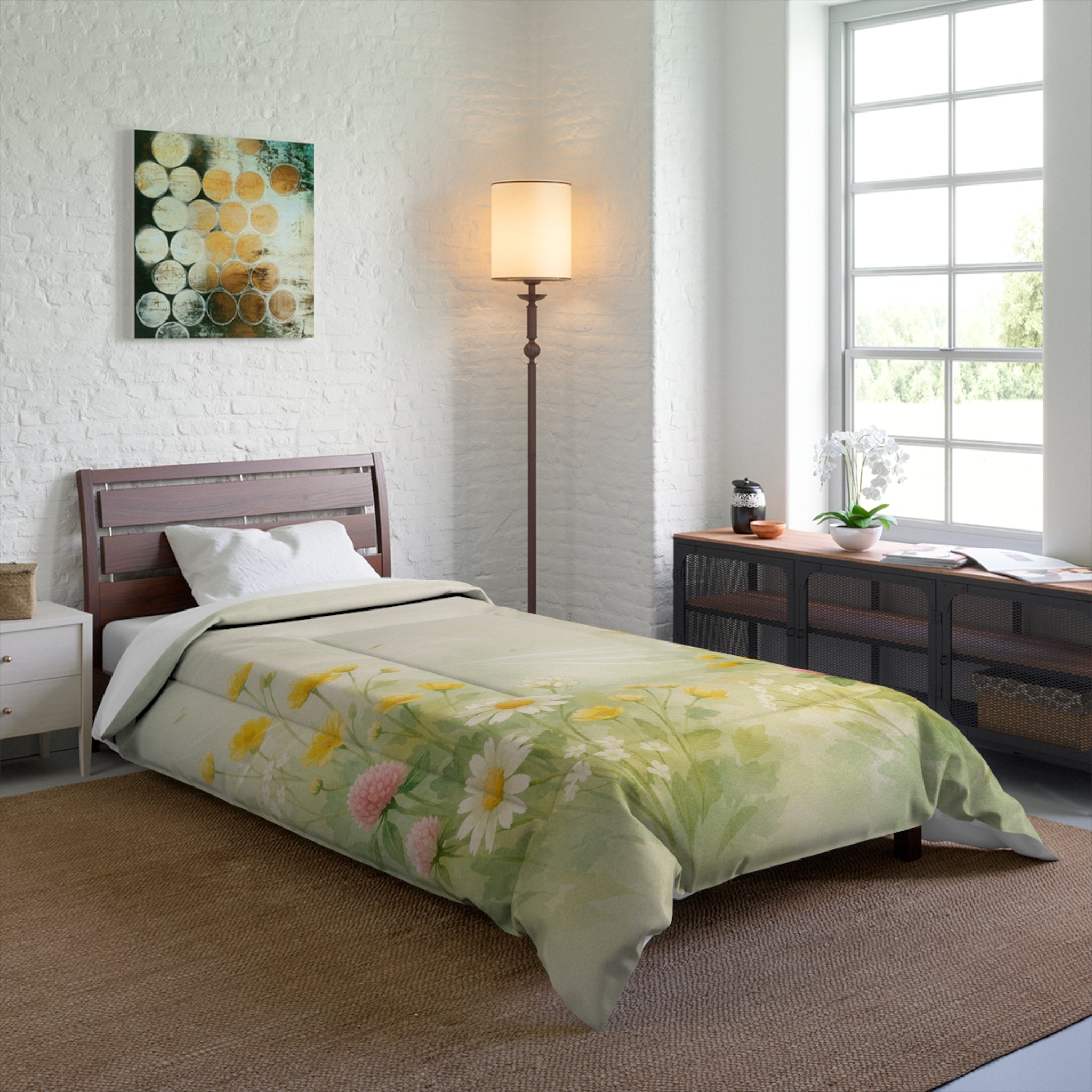 Wildflower Meadow Comforter | Daisies Clover Floral Bedding