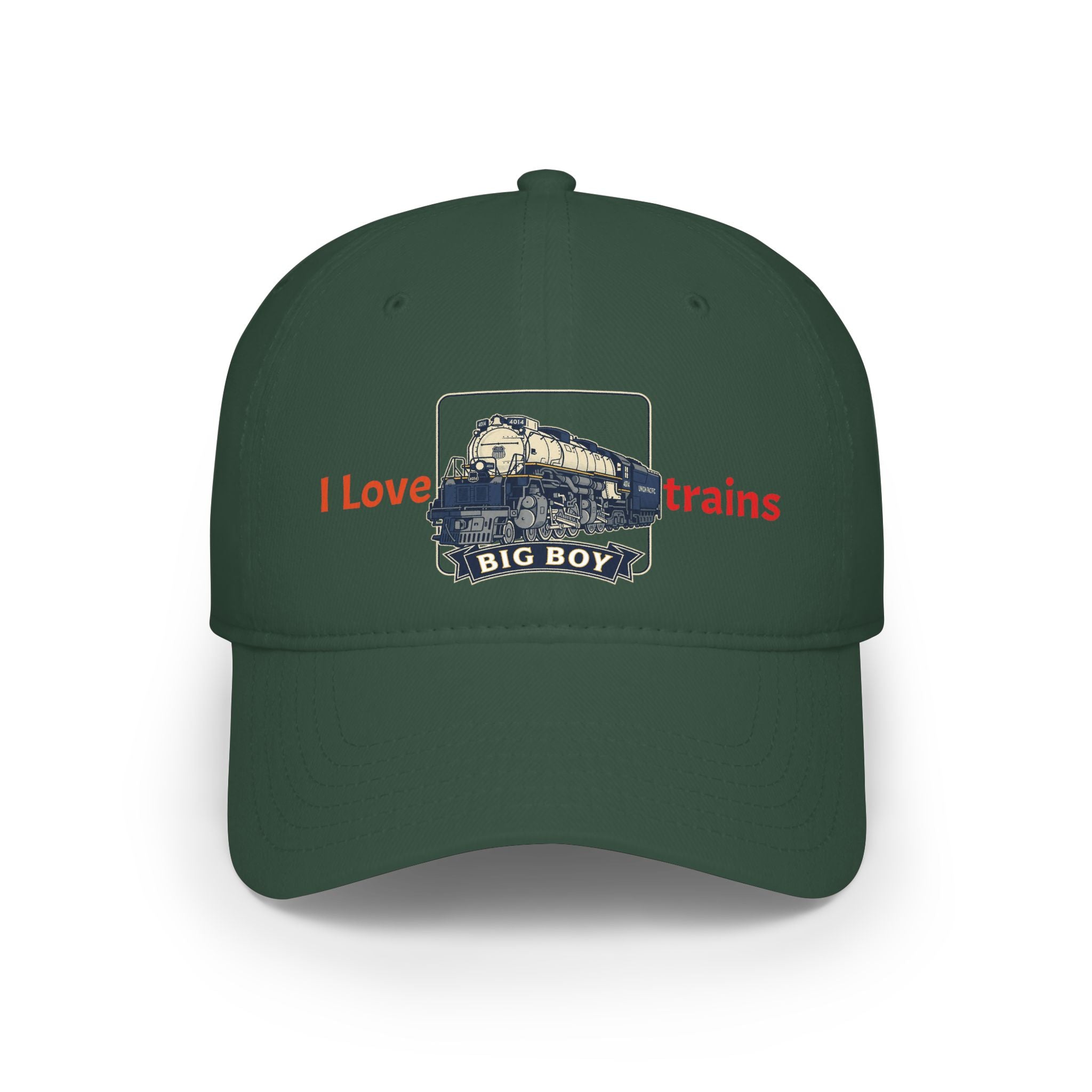 I Love Trains Big Boy Locomotive Low Profile Baseball Cap