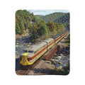 Vintage Streamlined Train Fleece Sherpa Blanket | Scenic Railroad Print