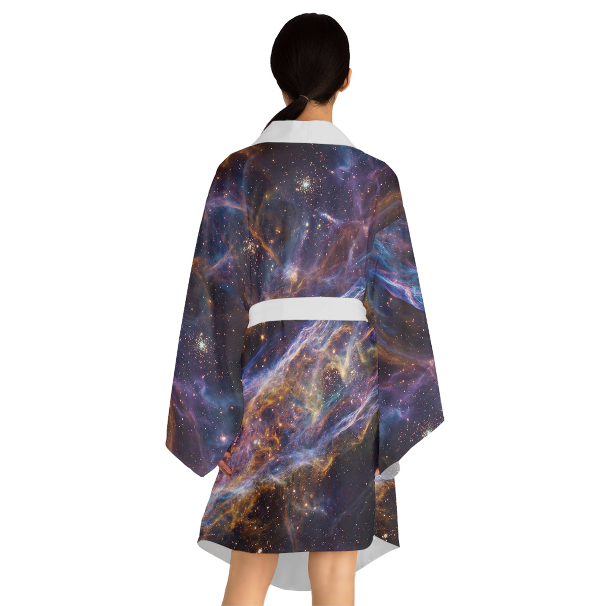Cosmic Nebula Print Kimono Robe