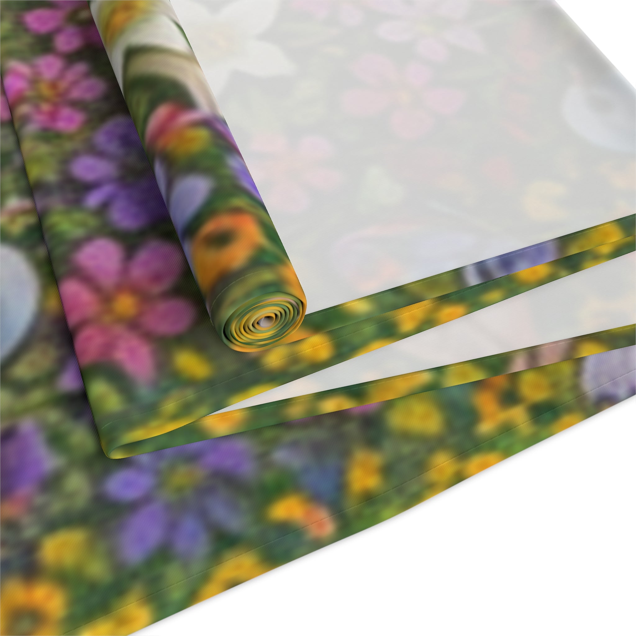 Floral Garden Birds Bees Butterflies Table Runner