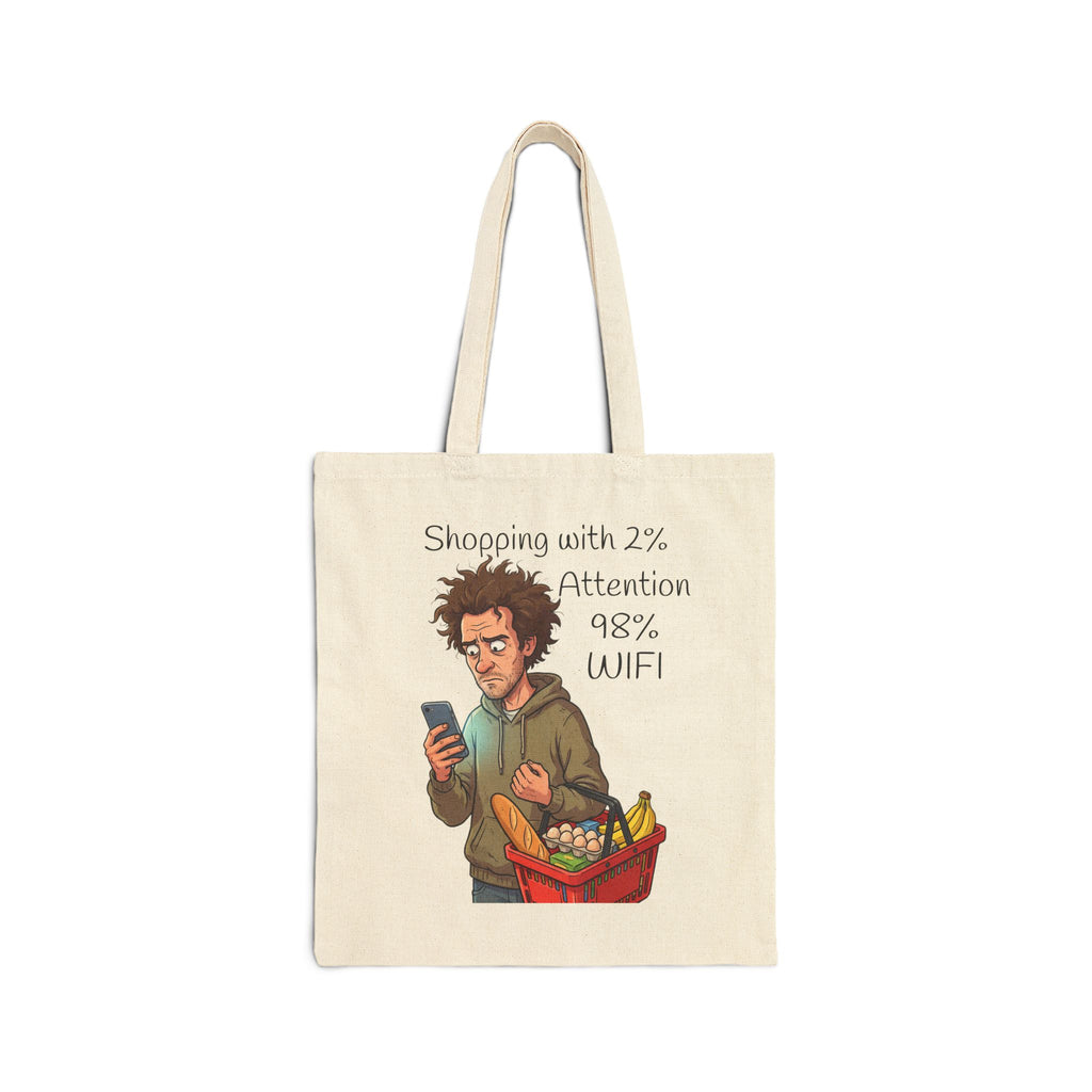 Tote Bag / Wifi Funny Grocery Canvas Tote