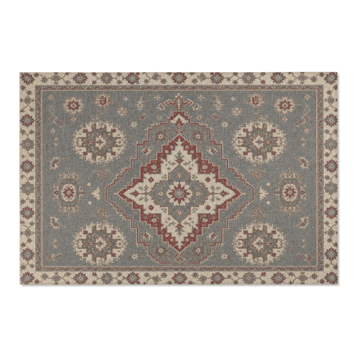 Vintage Medallion Area Rug | Traditional Persian Inspired Floor Rug