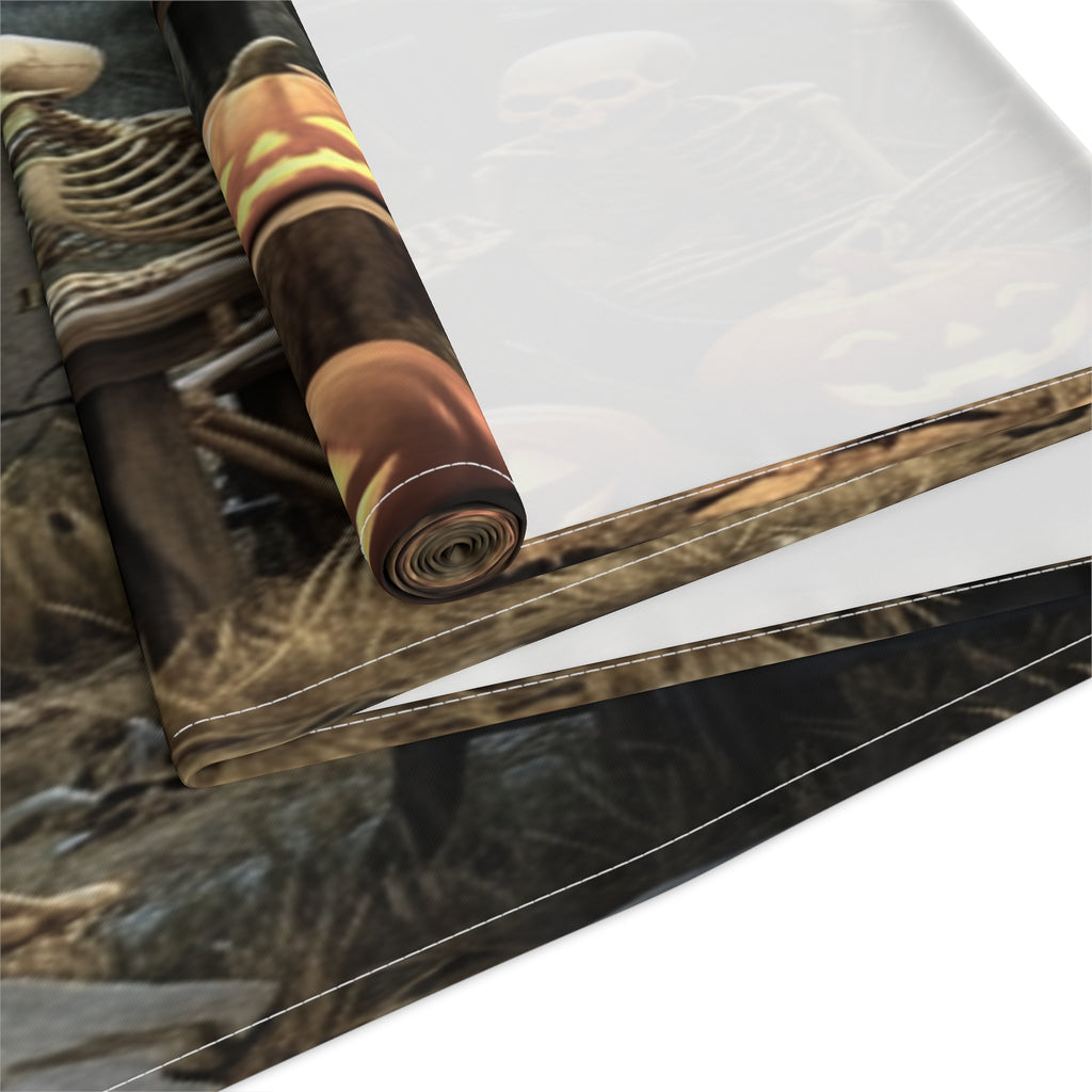 Haunted Graveyard Scene Table Runner | Halloween Cemetery Design