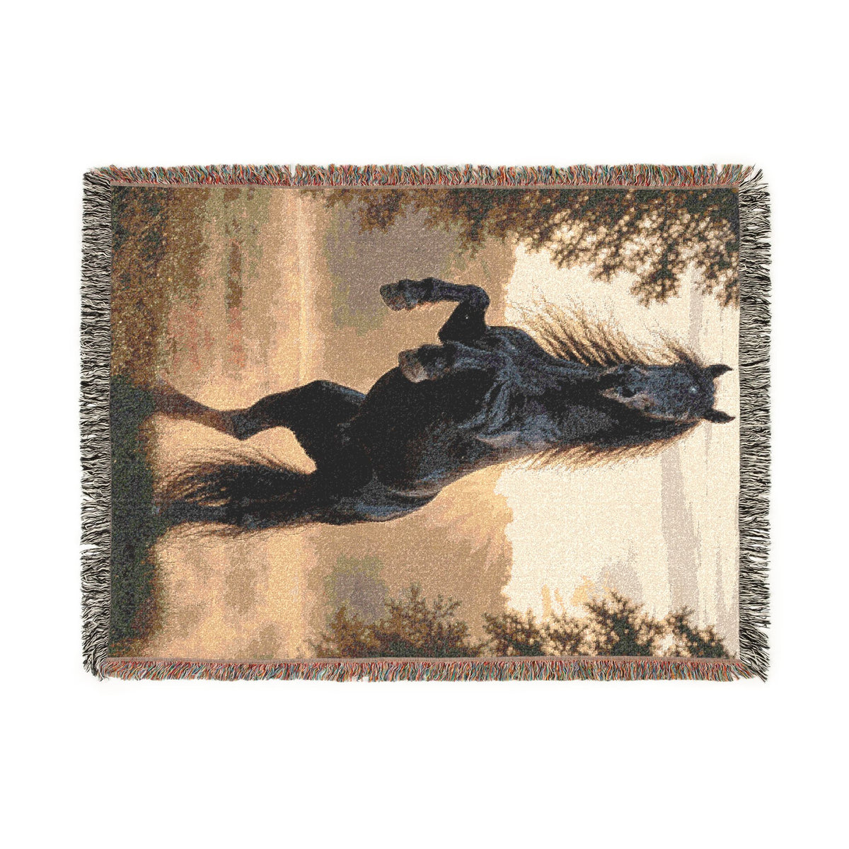 Wild Stallion Horse Woven Blanket - Equestrian Throw
