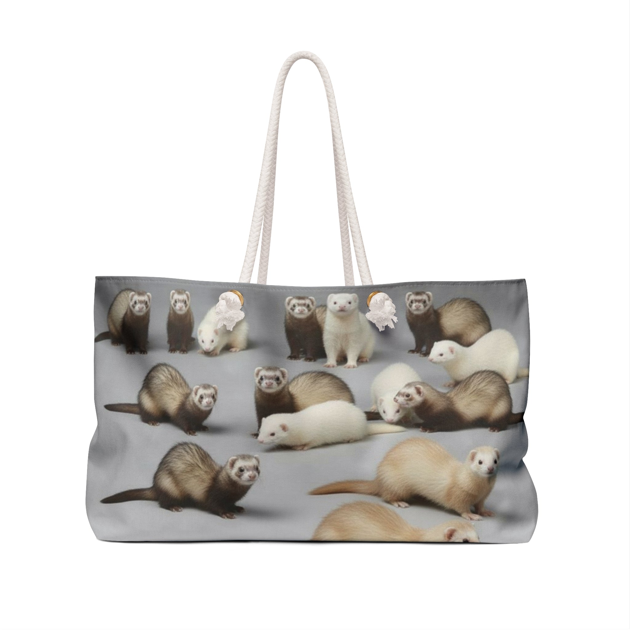 Weekender Bag/Ferret Pattern / Cute Ferret Travel Tote