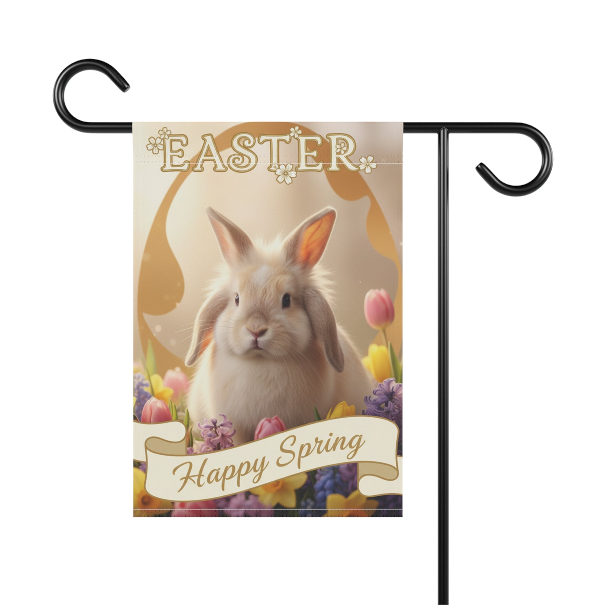 Easter Bunny Garden Flag | Happy Spring Floral Garden Banner
