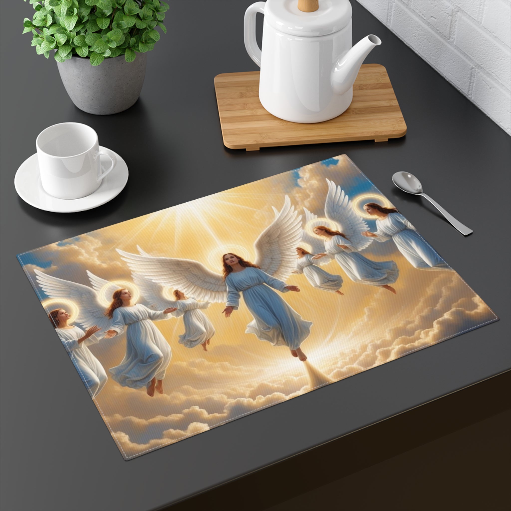 Angels with Heavenly Glow Placemat | Cotton Twill