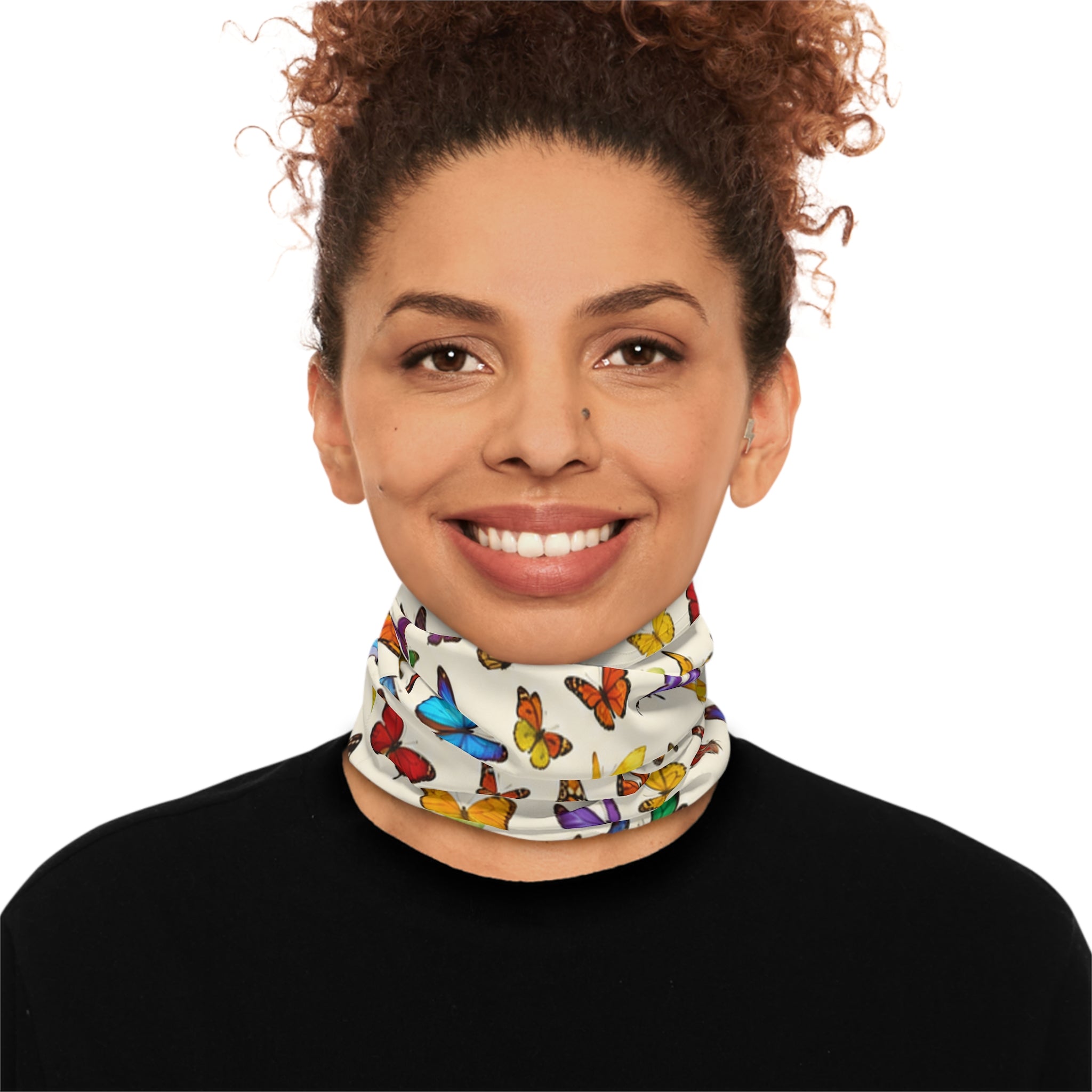 Colorful Butterfly Field Neck Gaiter | Spring Floral Scarf