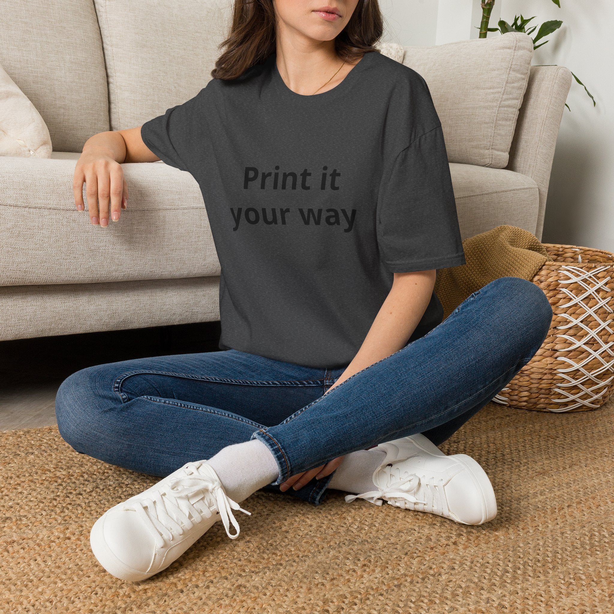 Print it Your Way T-Shirt | Customizable Text Mockup Tee