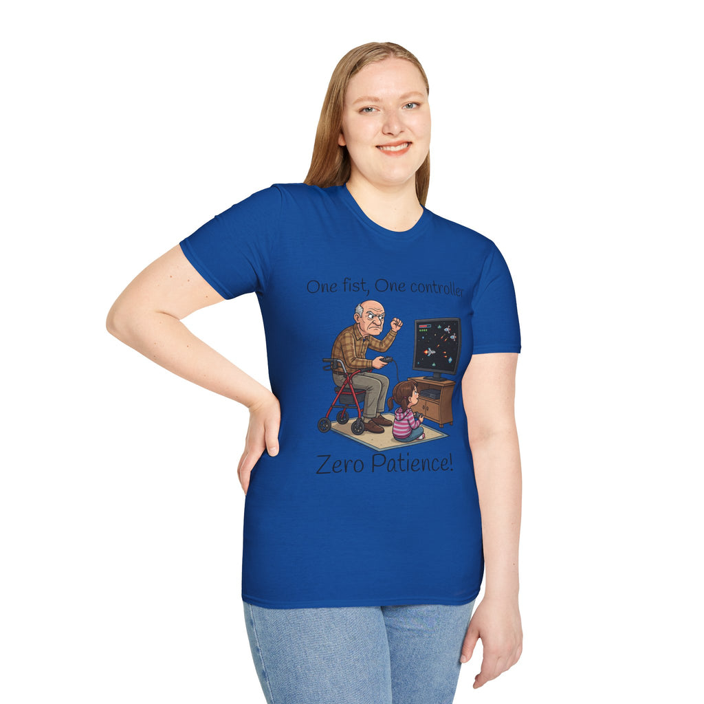T-Shirt/One Fist One Controller tee |Zero Patience/Grandpa Gaming Design
