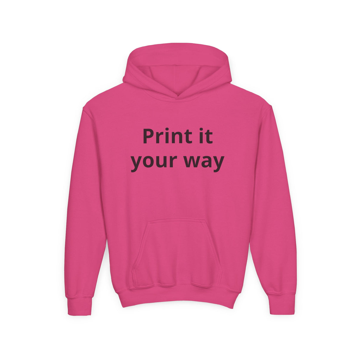Print It Your Way Kids Graphic Hoodie – Customizable Youth Heavy Blend Hooded Sweatshirt