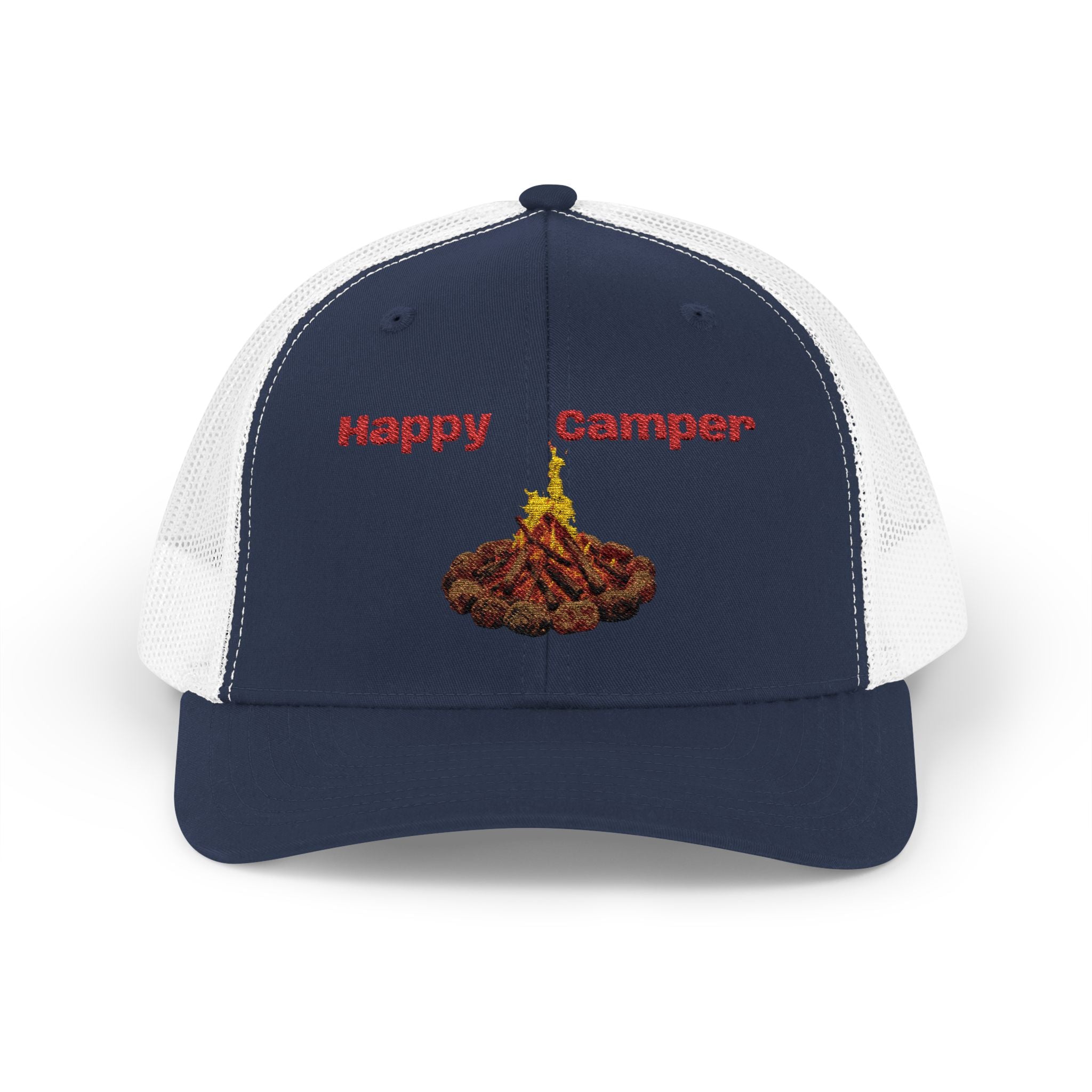 Happy Camper campfire Embroidered Snapback Cap | Trucker hat