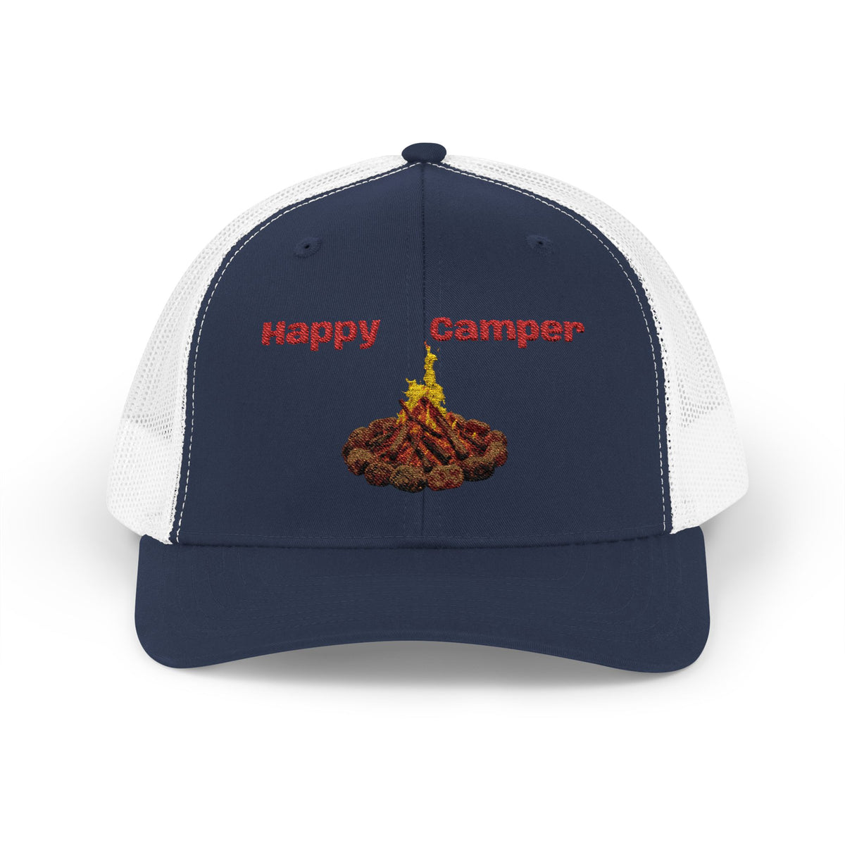 Happy Camper campfire Embroidered Snapback Cap | Trucker hat