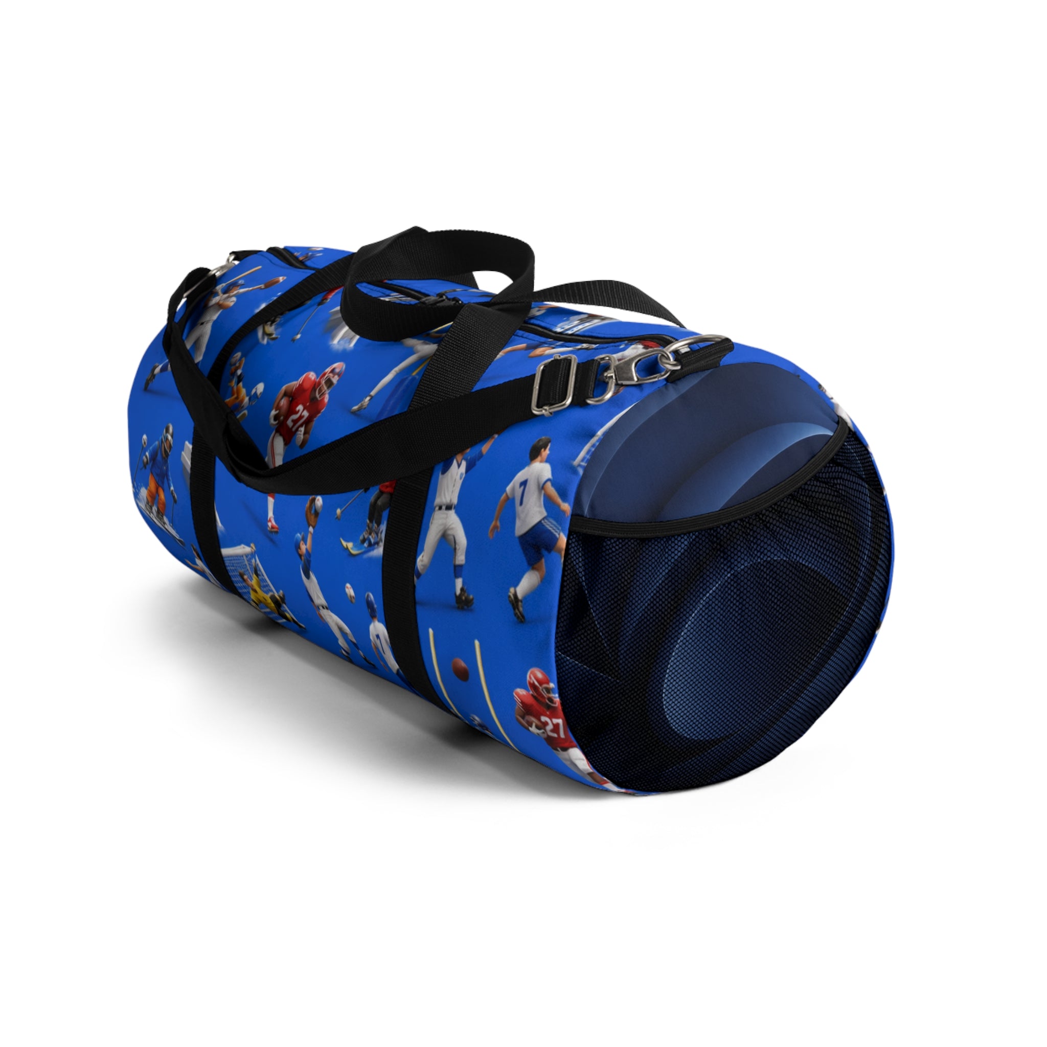 Football Players Pattern Duffel Bag — Sport Travel Gym Bag for Fans & Athletes