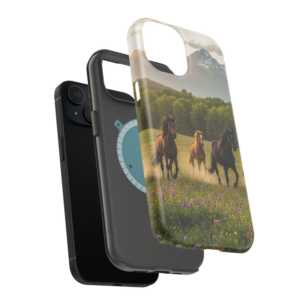 Running Horses Phone Case | Magnetic Impact-Resistant Case