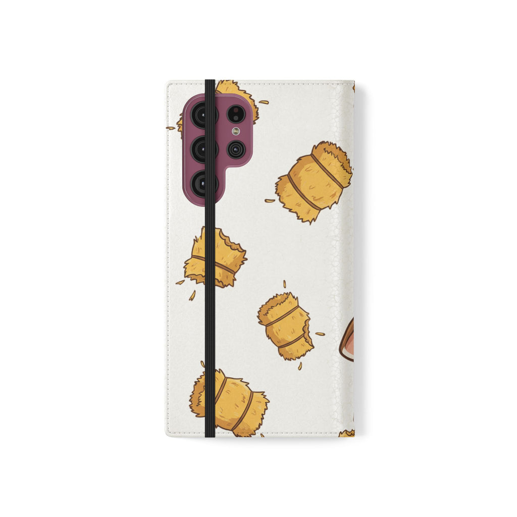 Cow & Hay Pattern Flip Case/ Cute Farm Animal Phone Wallet