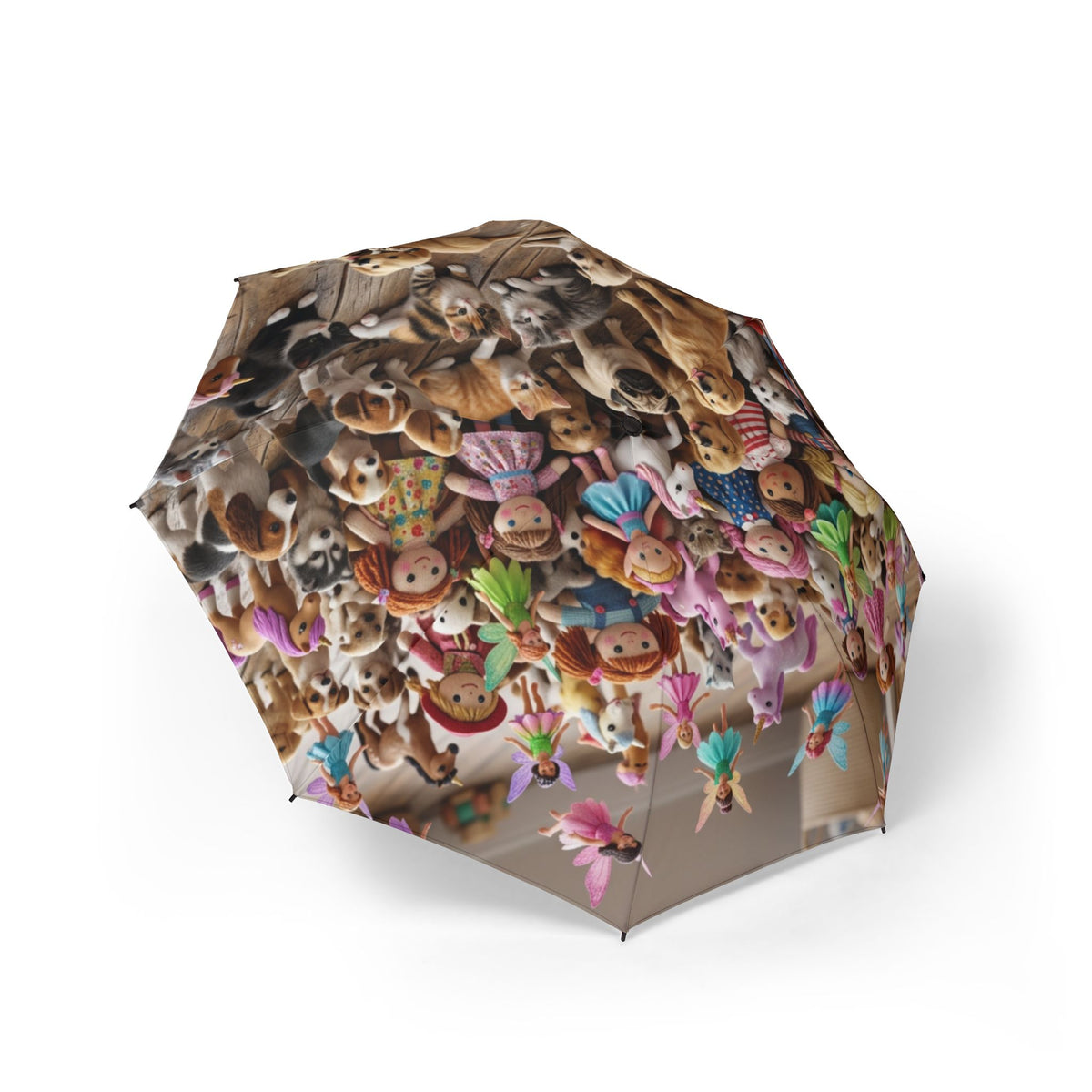Colorful Doll Pattern Umbrella | Cute Foldable Rain Umbrella