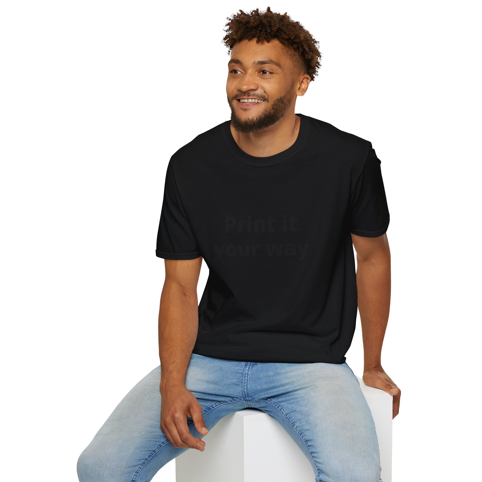 Print it Your Way T-Shirt | Customizable Text Mockup Tee
