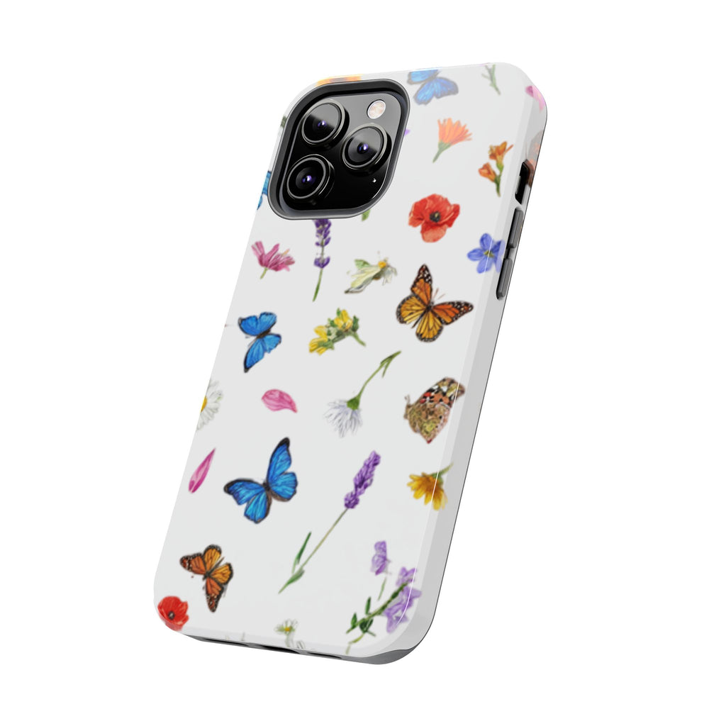 Butterfly Meadow Tough Phone Case / Floral Protective Phone Cover