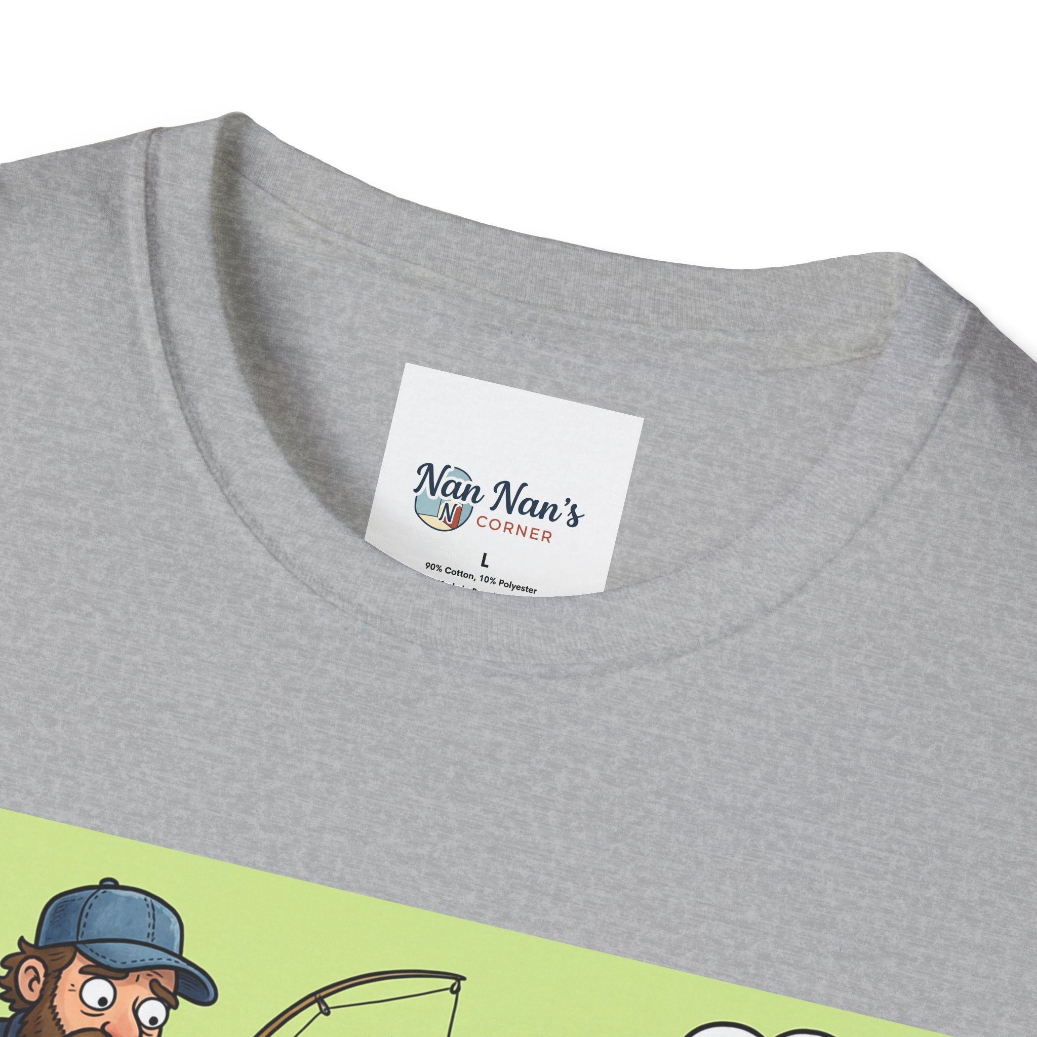 Fishing Bass Cartoon Unisex Graphic T-Shirt – Funny Lure Pond Fish Cotton Tee