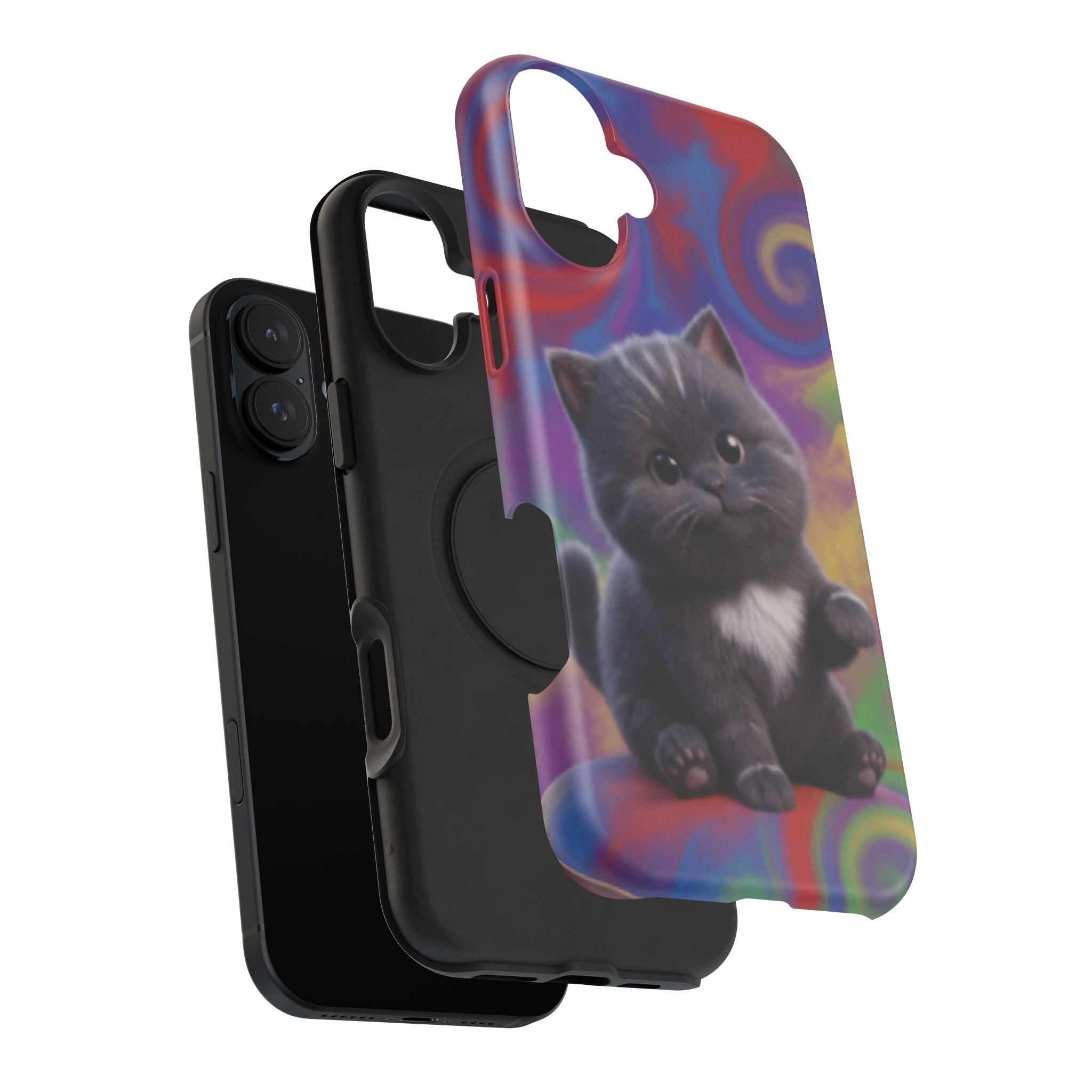 Kawaii Gray Kitten phone case | Impact-Resistant Case