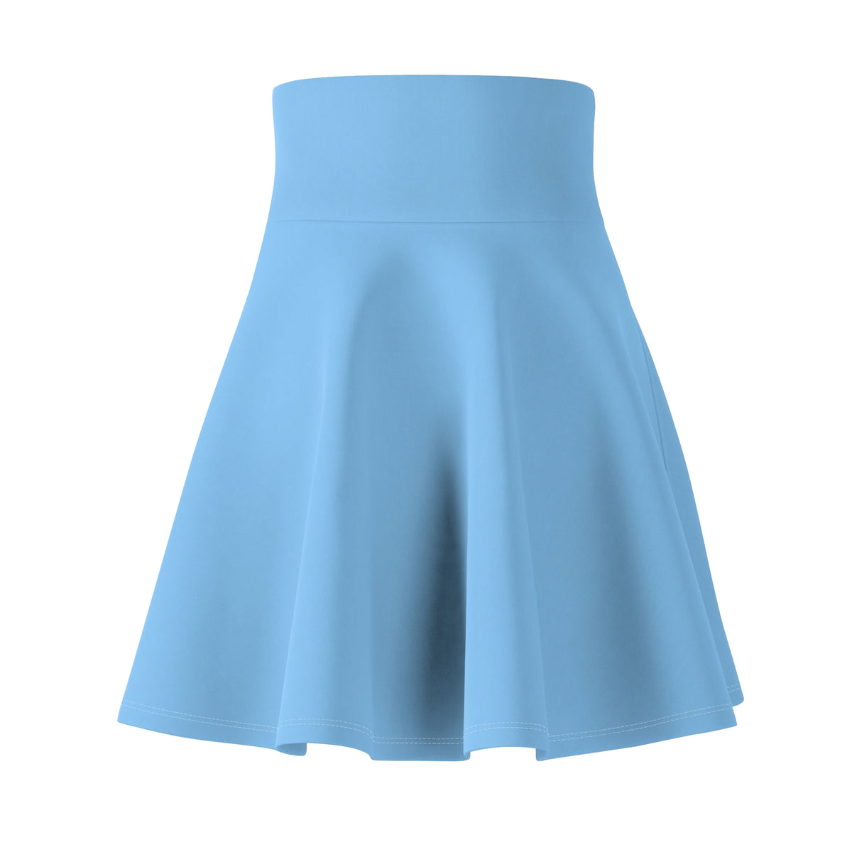 Solid Light Blue Skater Skirt - All-Over Print