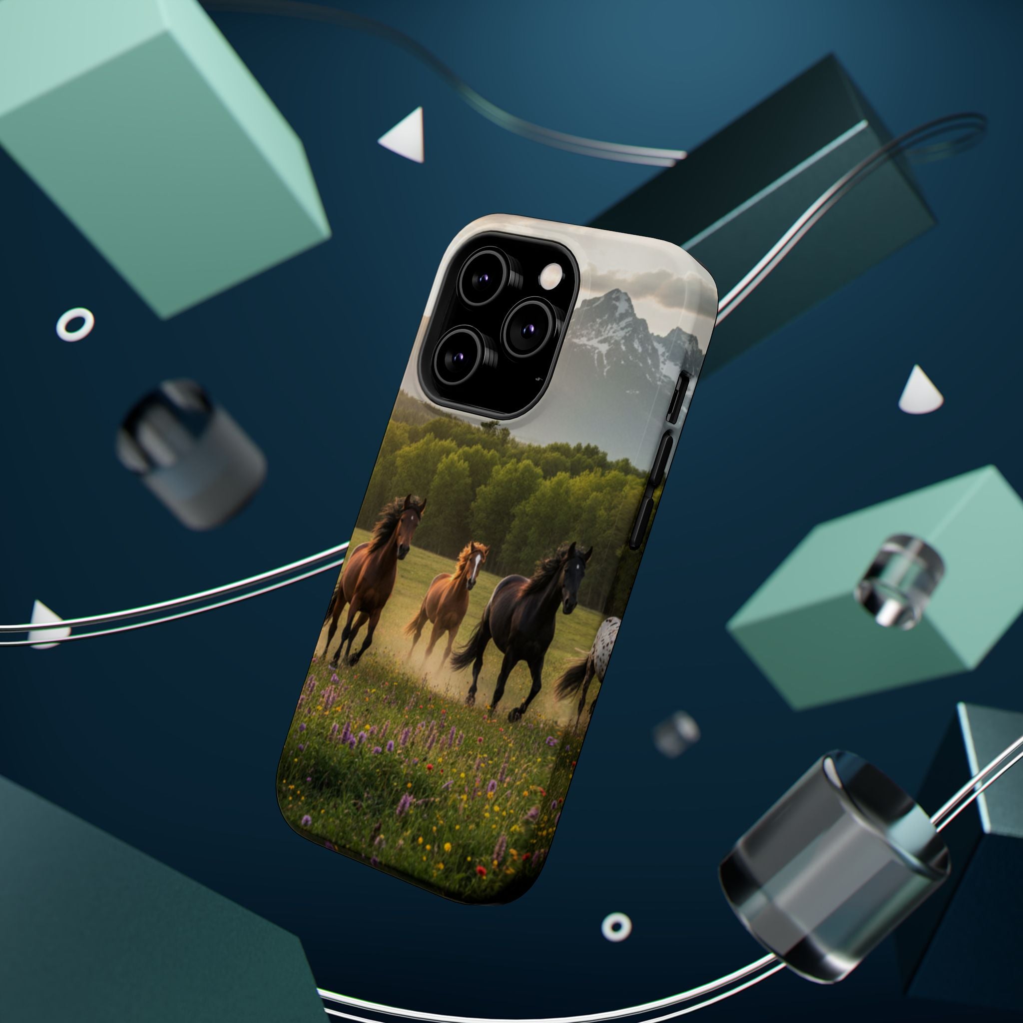 Running Horses Phone Case | Magnetic Impact-Resistant Case