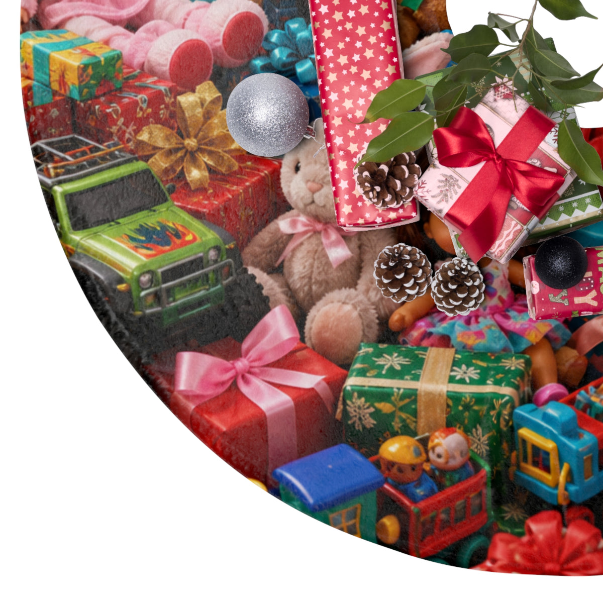 Toy Pile Christmas Tree Skirt - Presents & Toys