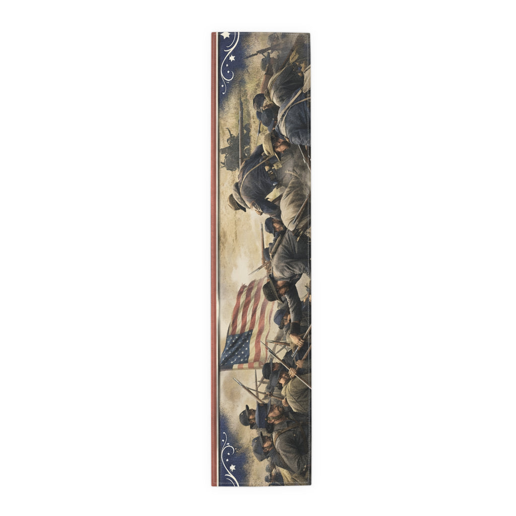 Civil War Soldiers Table Runner | Historical Battle Scene