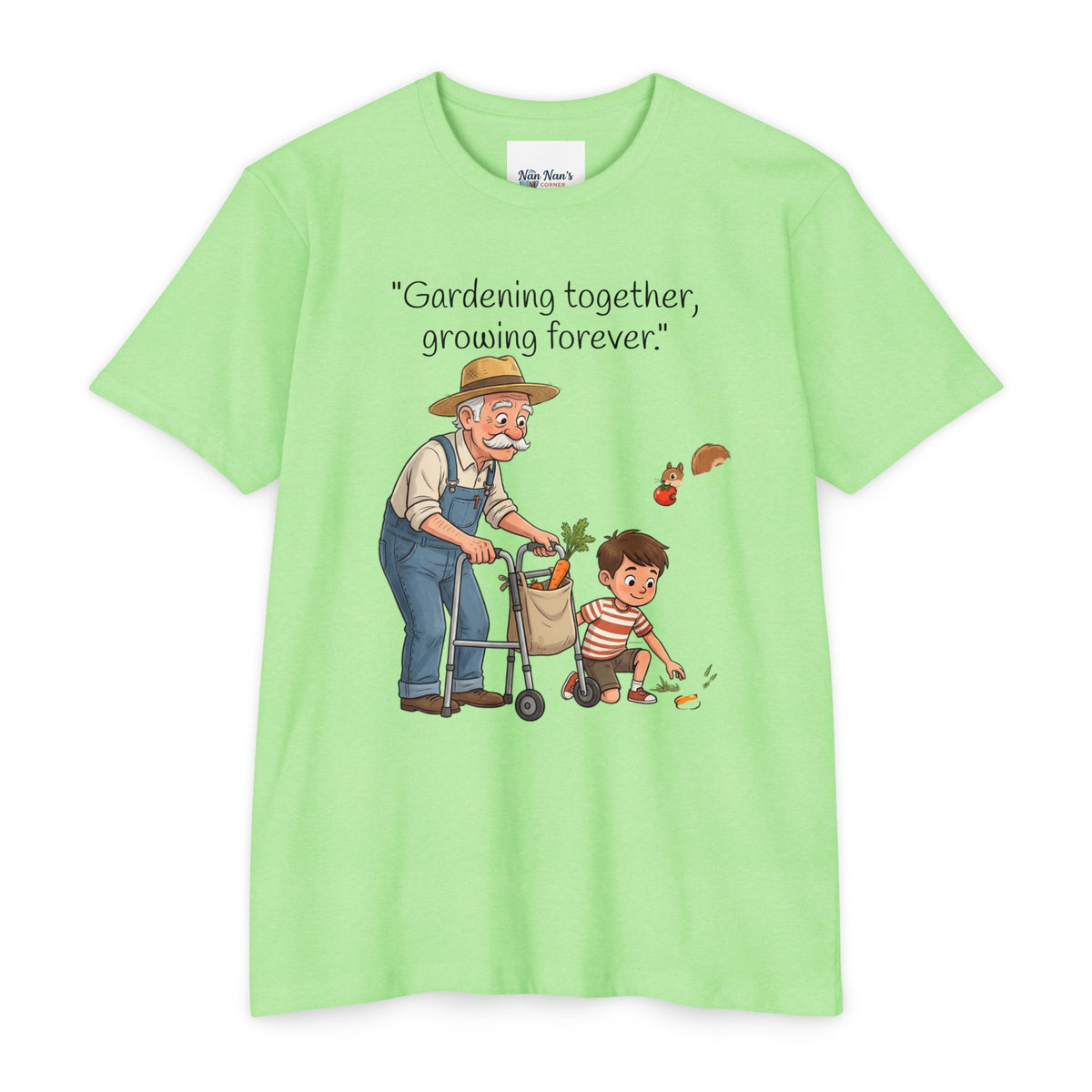 Gardening Together T-Shirt — "Gardening together, growing forever." Grandparent & Child Garden Tee