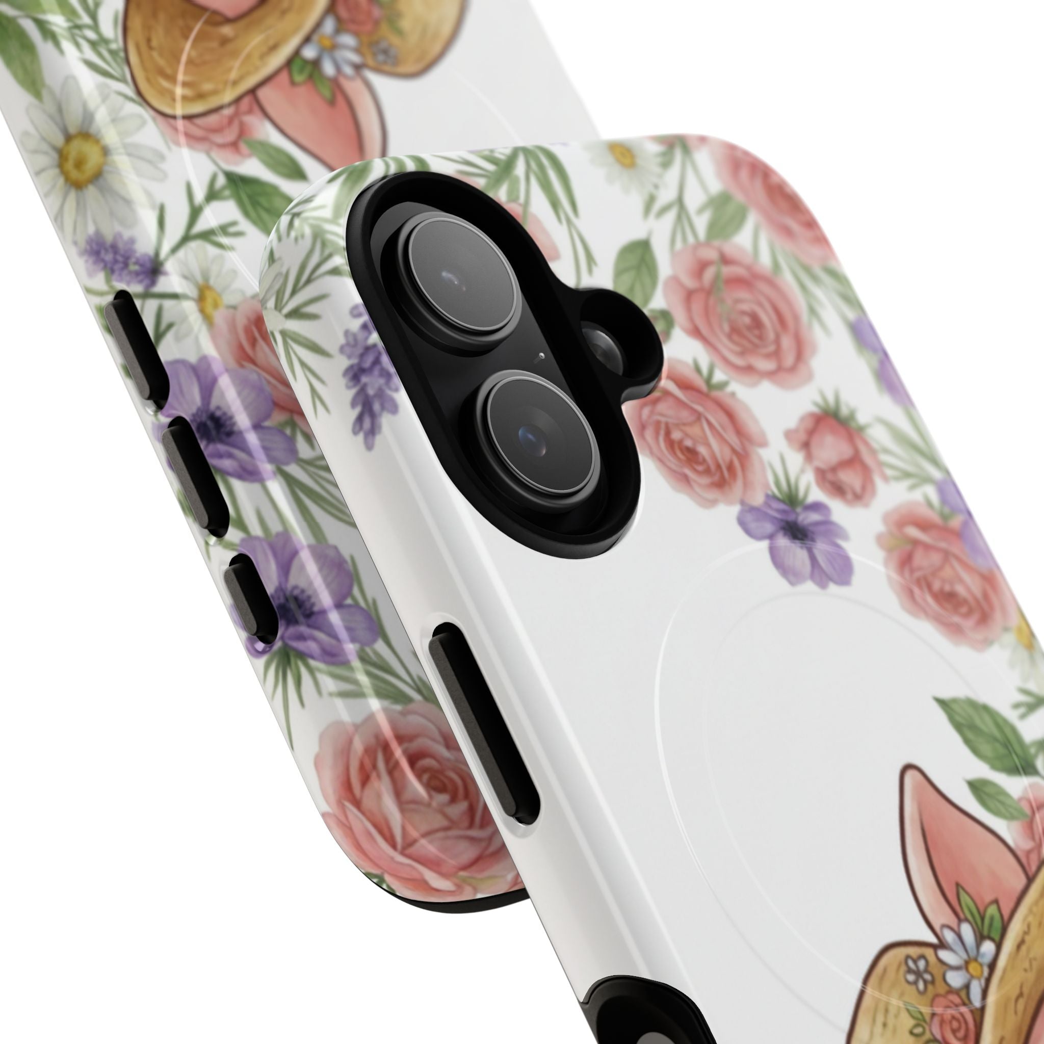 Piglet in Straw Hat Floral Phone Case