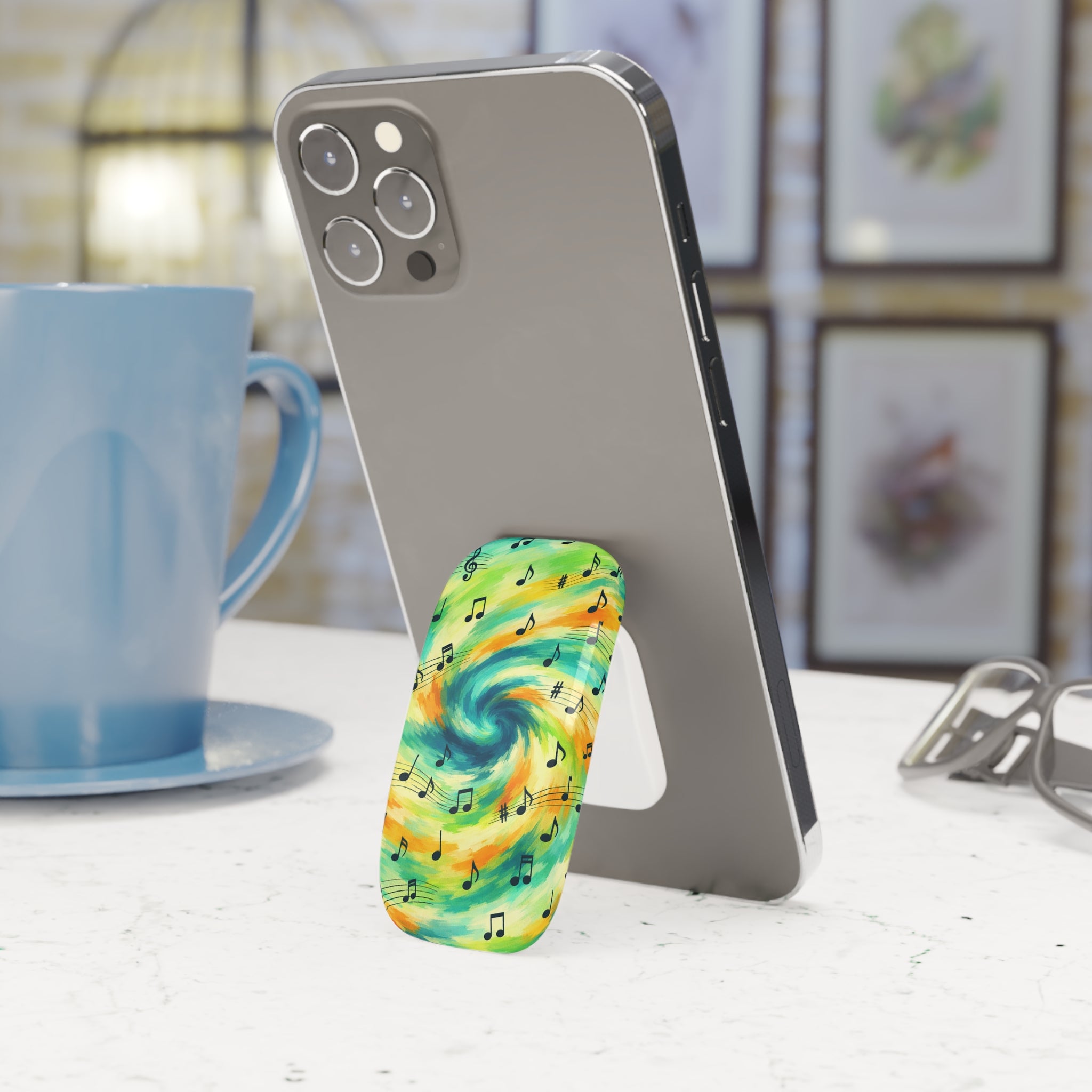 Music Notes Swirl Phone Click-On Grip