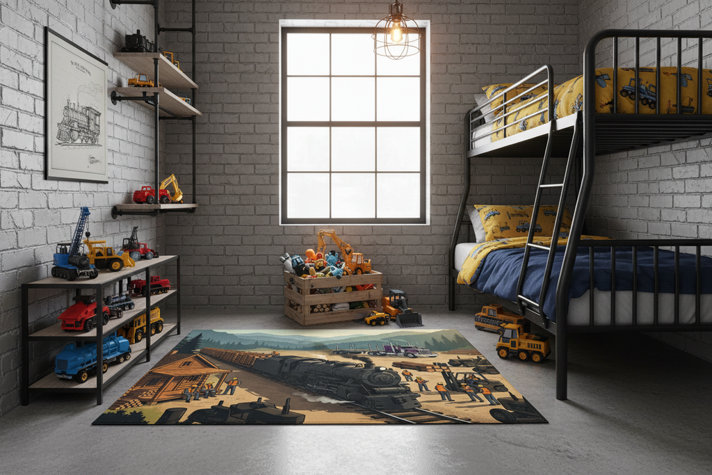 Boys train truck bedroom