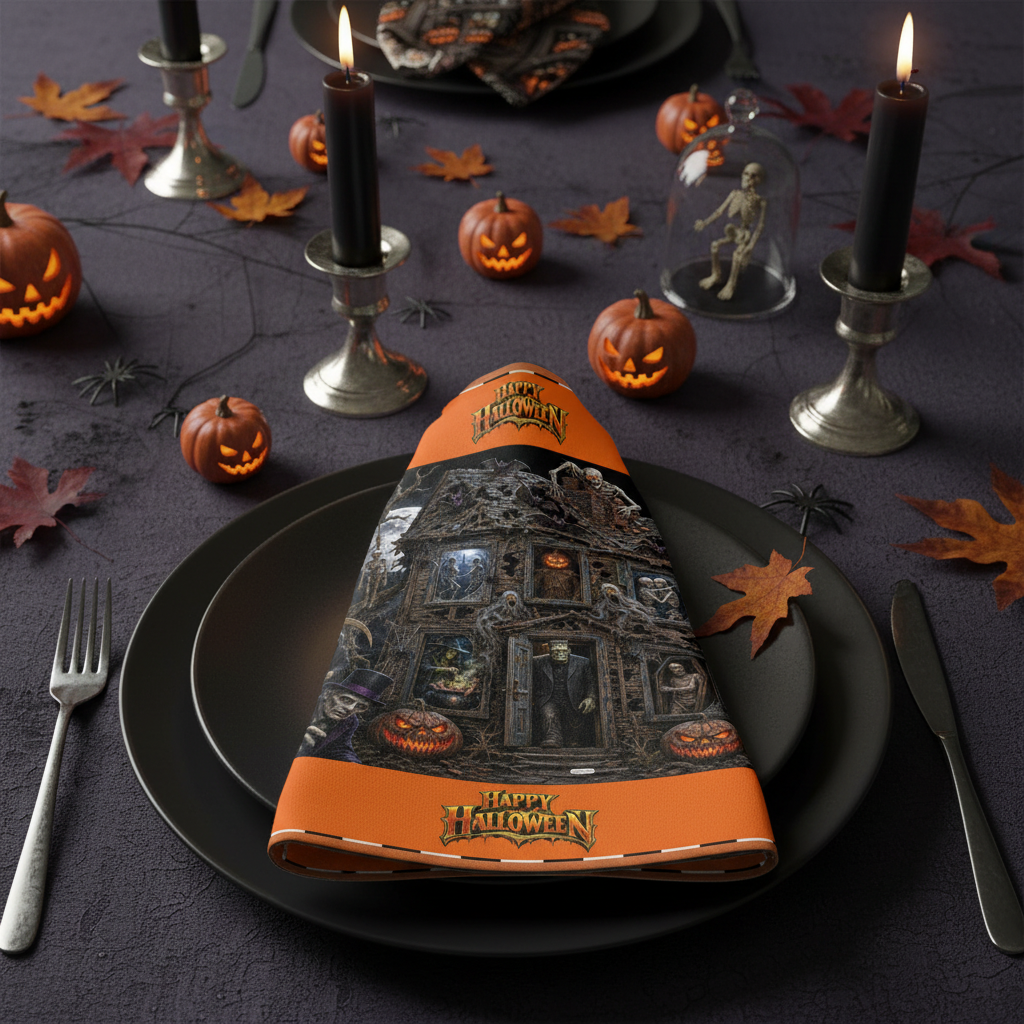 Halloween Haunted House Napkin Lifestyle